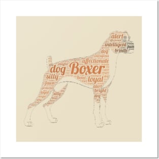 Boxer Wordcloud for Lighter Backgrounds Posters and Art